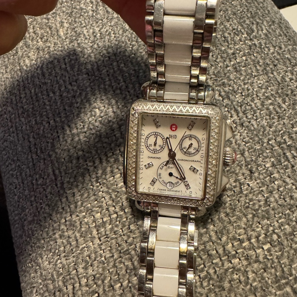 100% authentic MICHELE Deco Watch with Ceramic band